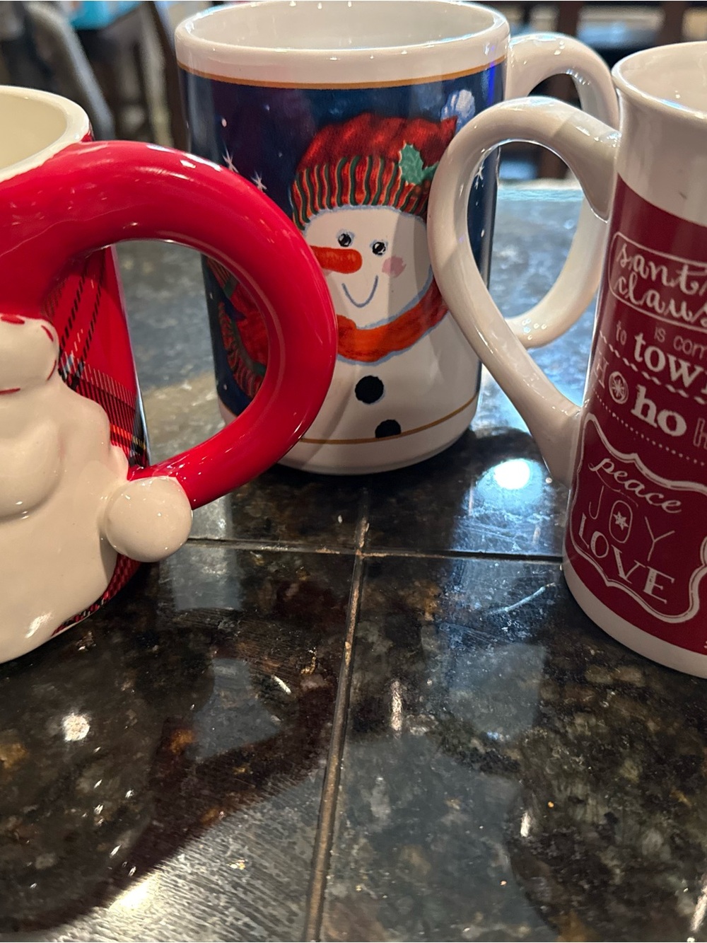 3 Christmas mugs